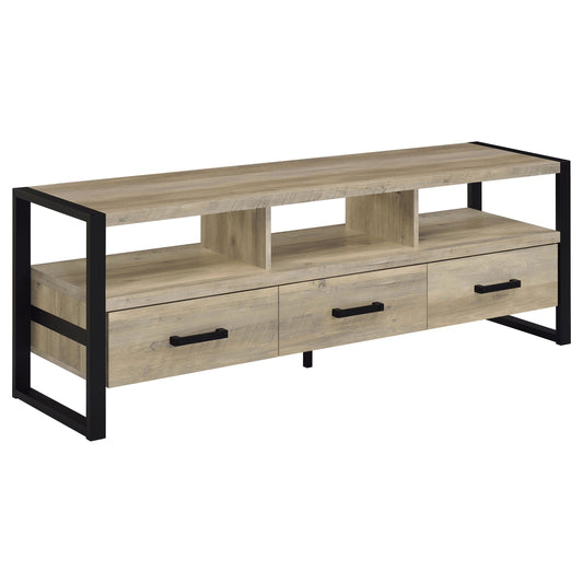 James 3-drawer Engineered Wood 60" TV Stand Distressed Pine