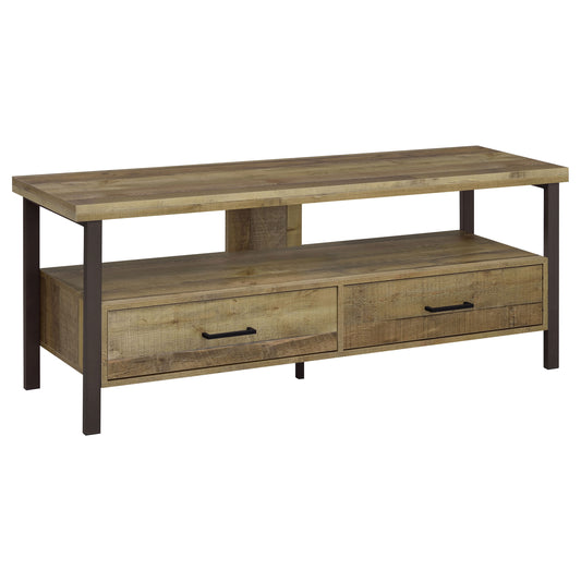 Ruston 2-drawer Engineered Wood 59" TV Stand Weathered Pine