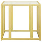 Adri Rectangular Glass Top Side End Table Matte Brass