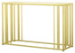 Adri Glass Top Entryway Console Table Matte Brass