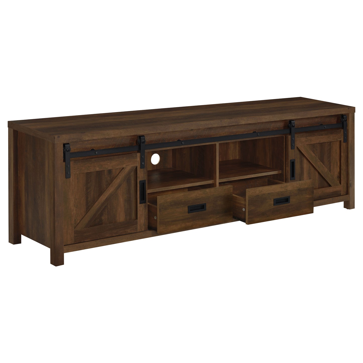 Madra 2-door Engineered Wood 79-inch TV Stand Dark Pine