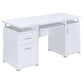 Tracy 55-inch 2-drawer Office Computer Desk White