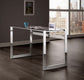 Hartford Glass Top Writing Desk Chrome