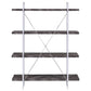 Grimma 4-shelf Bookcase Rustic Grey Herringbone