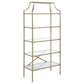 Serena 5-tier Tempered Glass Shelves Bookcase Matte Gold