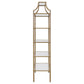 Serena 5-tier Tempered Glass Shelves Bookcase Matte Gold