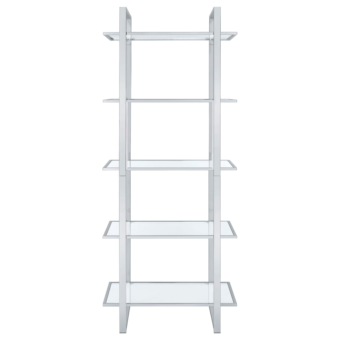 Hartford Glass Shelf Bookcase Chrome