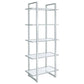 Hartford Glass Shelf Bookcase Chrome