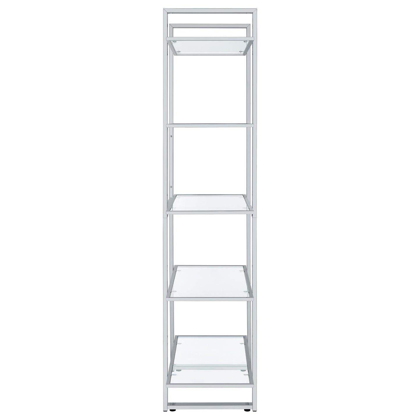 Hartford Glass Shelf Bookcase Chrome