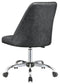 Althea Upholstered Tufted Back Office Chair Grey and Chrome