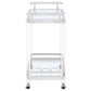 Jefferson 2-tier Glass Shelf Acrylic Bar Cart Chrome