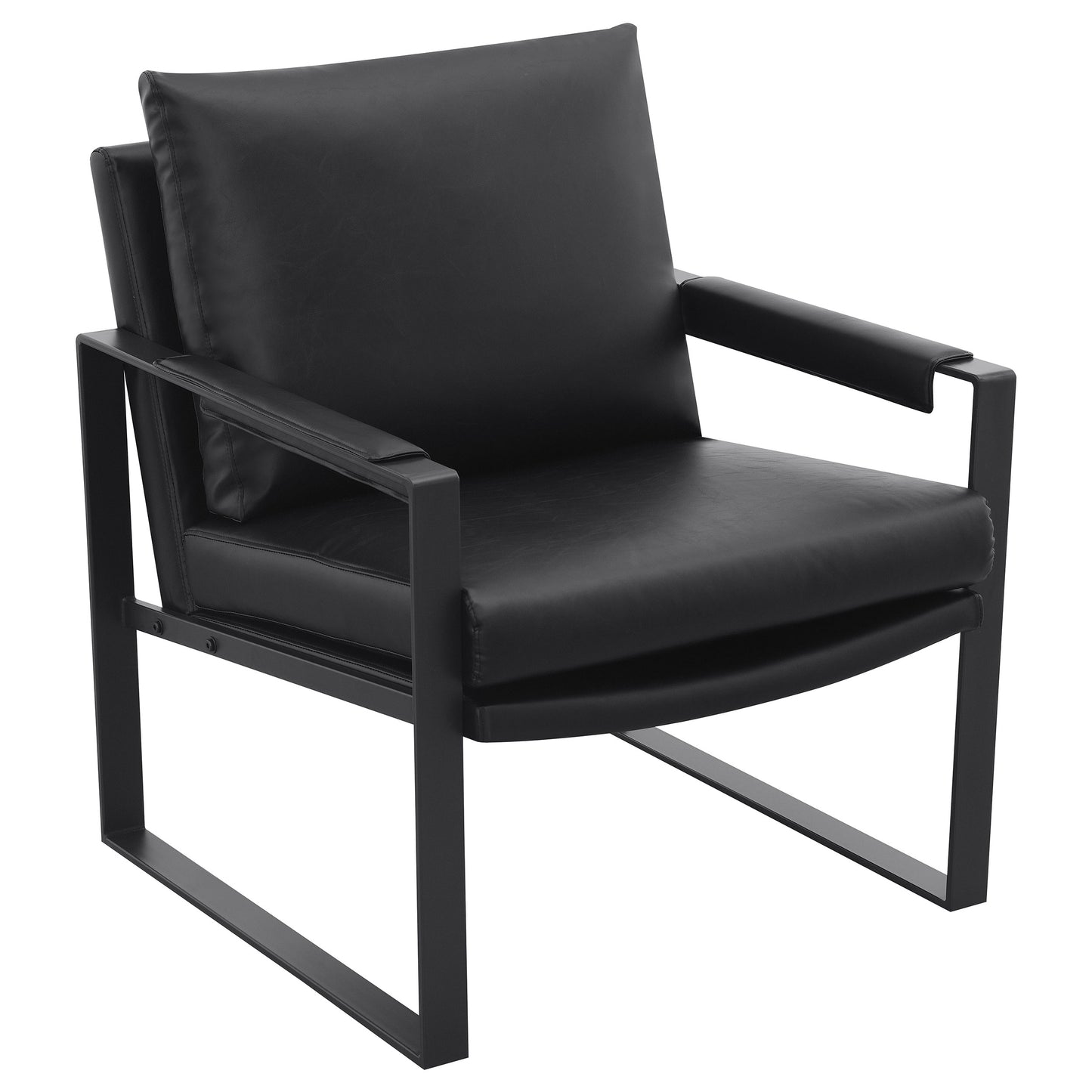 Rosalind Upholstered Track Arms Accent Chair Black and Gummetal