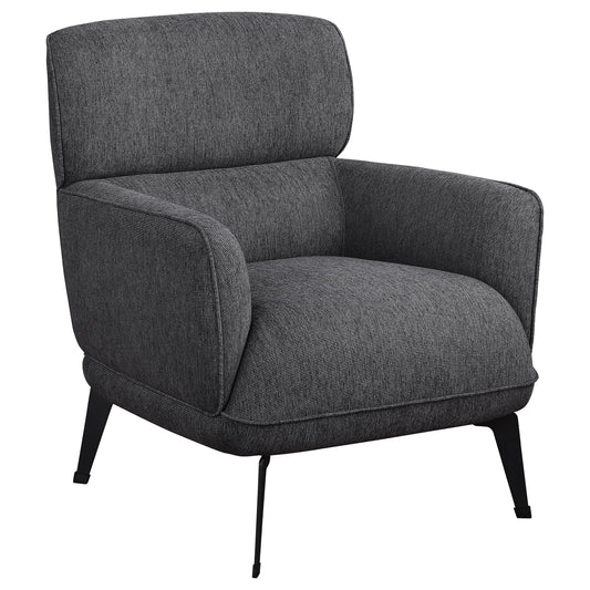 Andrea Upholstered Crecent Arm Accent Chair Grey