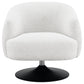 Dave Upholstered Barrel Back Swivel Club Chair Beige