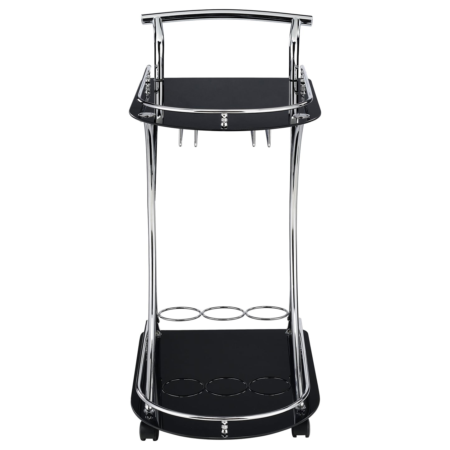 Elfman 2-shelve Serving Cart Chrome and Black