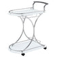 Elfman 2-shelve Serving Cart Chrome and White