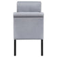 Farrah Velvet Upholstered Rolled Arm Storage Bench Silver