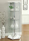 Zahavah 4-shelf Hexagon Shaped Curio Cabinet White and Clear