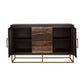 Zara 2-door 57-inch Wood Accent Storage Cabinet Black Walnut