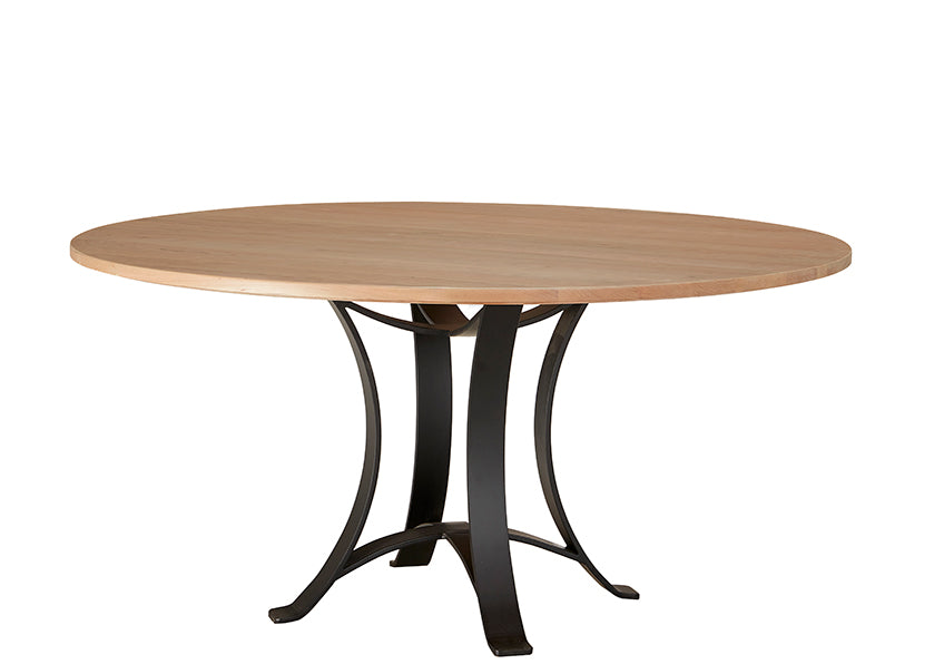 48 INCH ROUND TABLE W/ METAL BASE