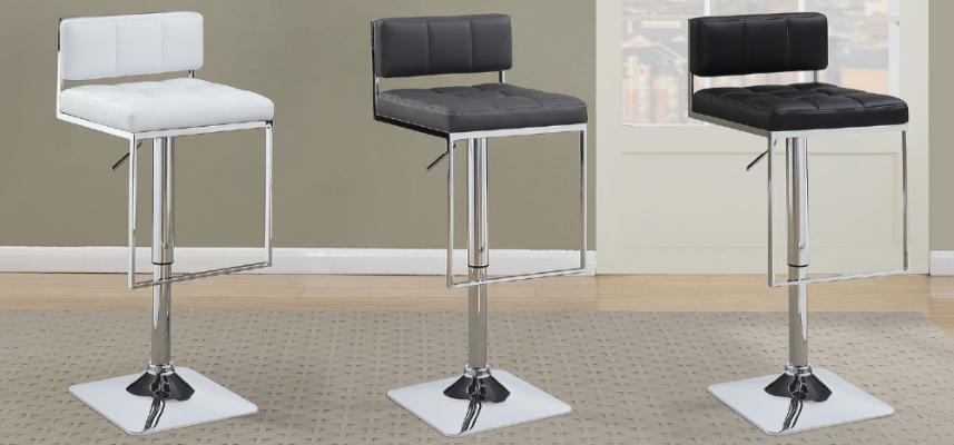 Alameda Adjustable Bar Stool White and Chrome