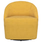 Leon Upholstered Accent Swivel Barrel Chair Mustard Yellow