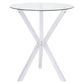 Denali Round Glass Top Bar Table Chrome