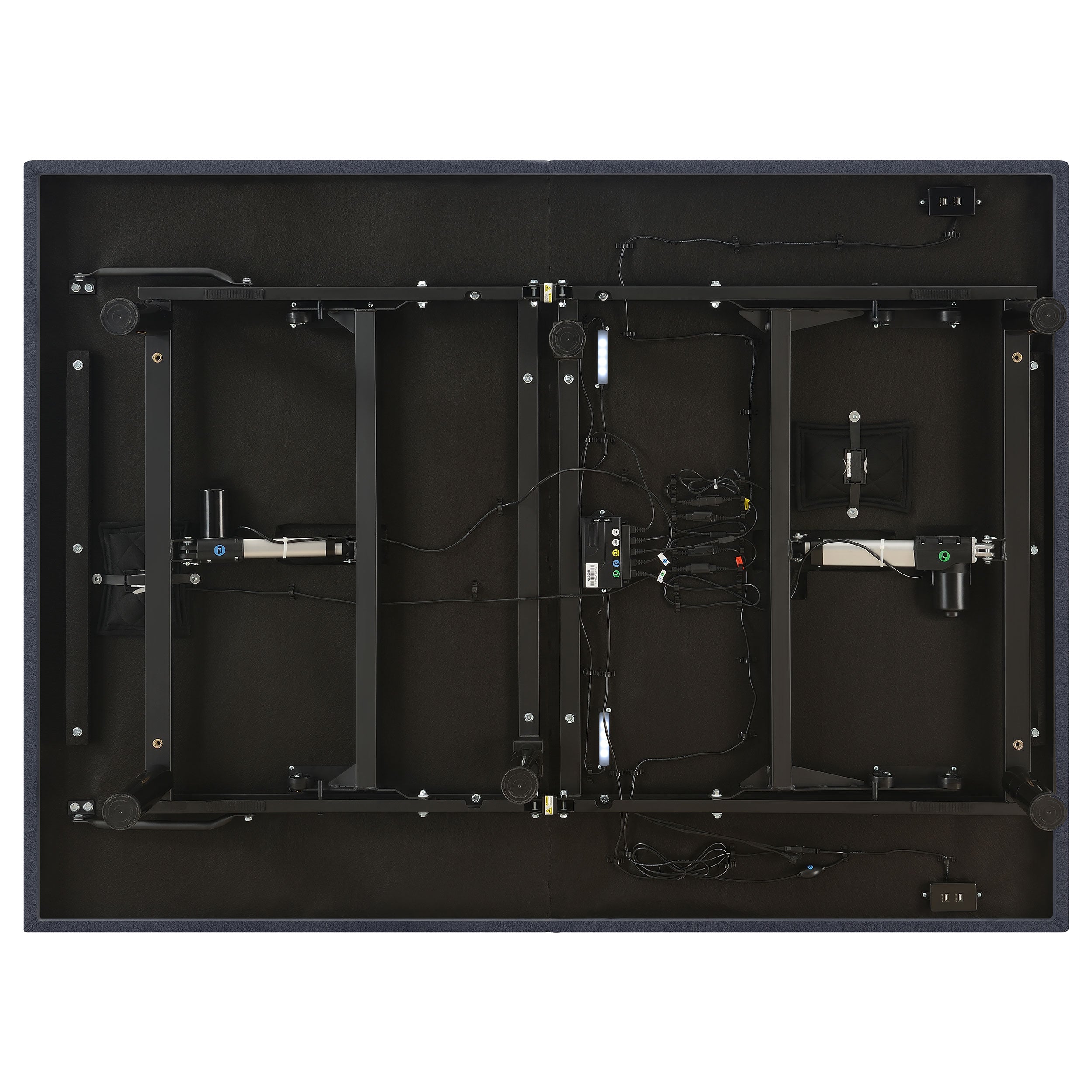 Negan Twin Extra Long Adjustable Bed Base Grey and Black