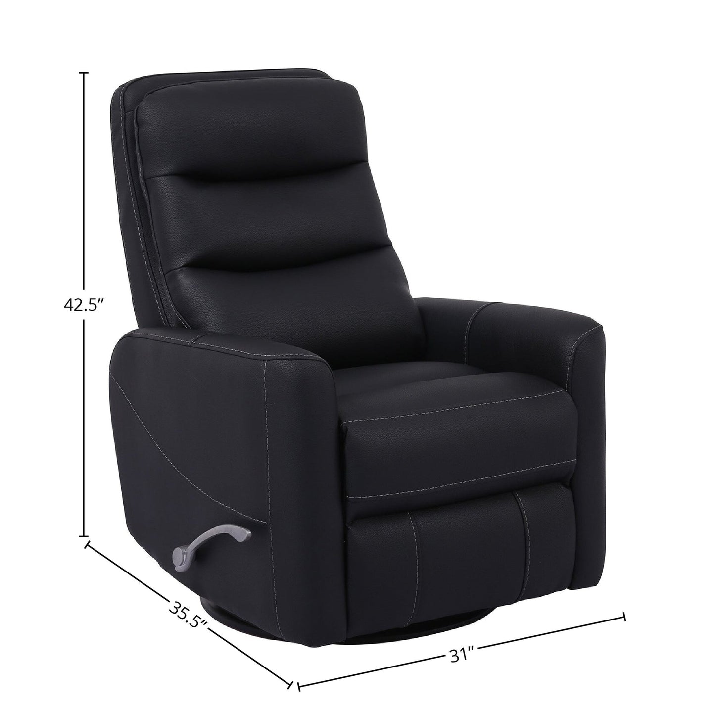HERCULES - BLACK MANUAL SWIVEL GLIDER RECLINER