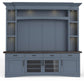 AMERICANA MODERN - DENIM 92 IN. TV CONSOLE WITH HUTCH, BACKPANEL AND LED LIGHTS