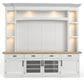 AMERICANA MODERN - COTTON 92 IN. TV CONSOLE WITH HUTCH, BACKPANEL AND LED LIGHTS