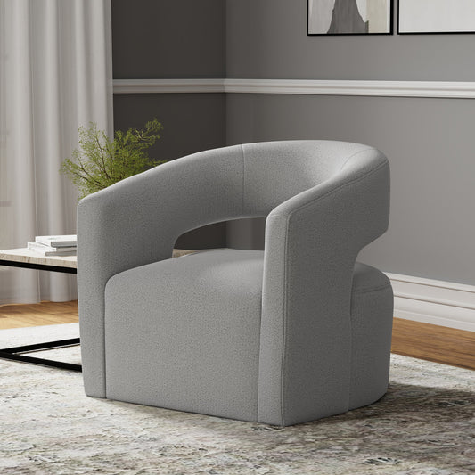 ORBIT - DAME DOVE OPEN BACK ACCENT SWIVEL CHAIR