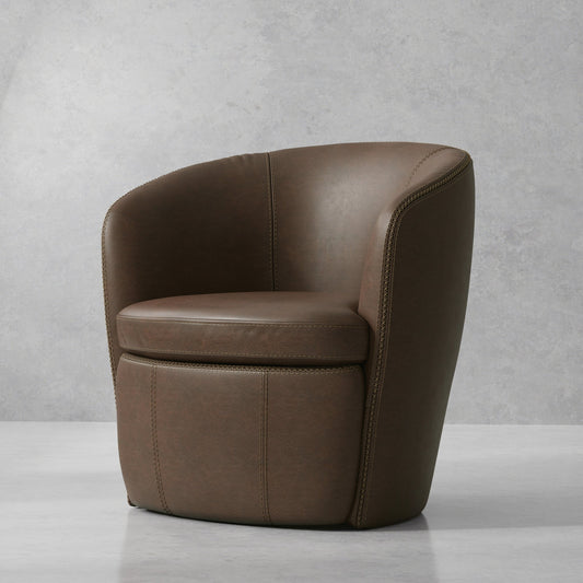 BAROLO - VINTAGE BROWN SWIVEL CLUB CHAIR