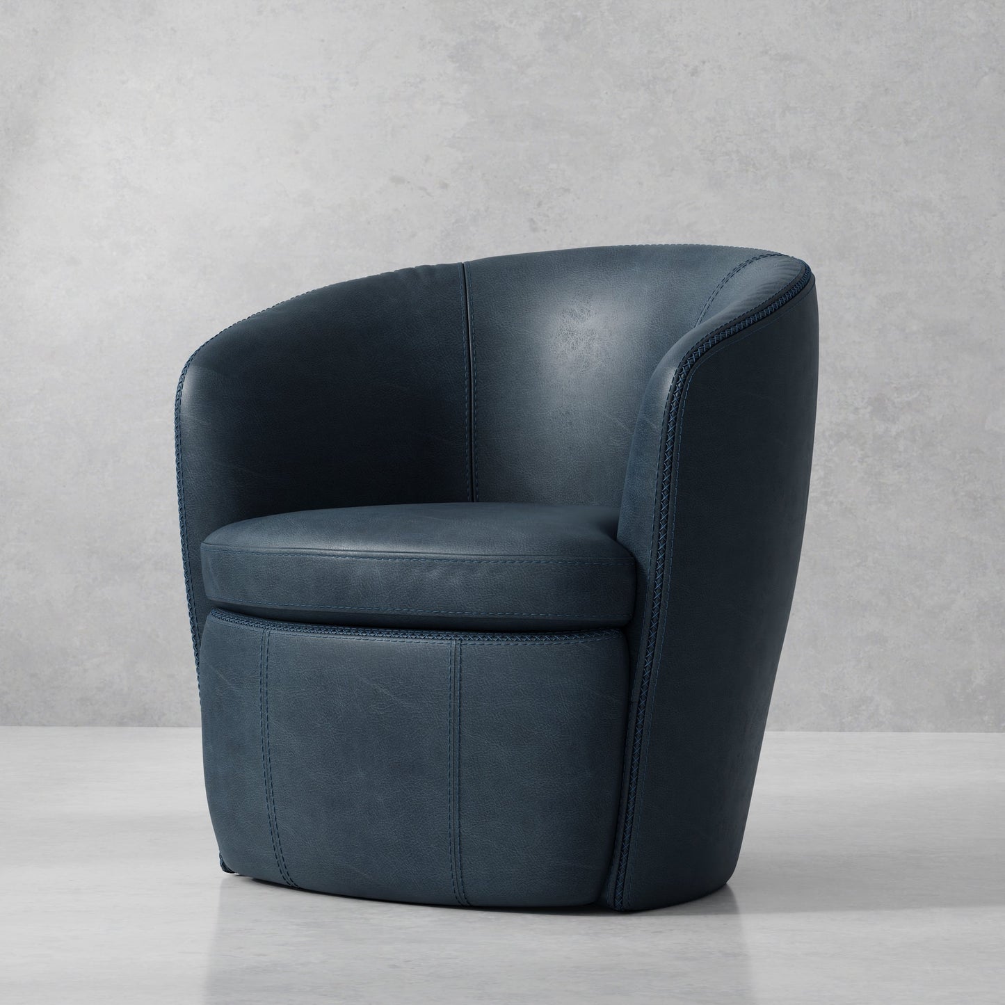 BAROLO - VINTAGE NAVY SWIVEL CLUB CHAIR