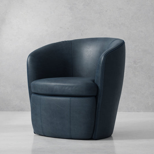 BAROLO - VINTAGE NAVY SWIVEL CLUB CHAIR