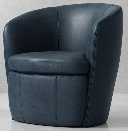 BAROLO - VINTAGE NAVY SWIVEL CLUB CHAIR