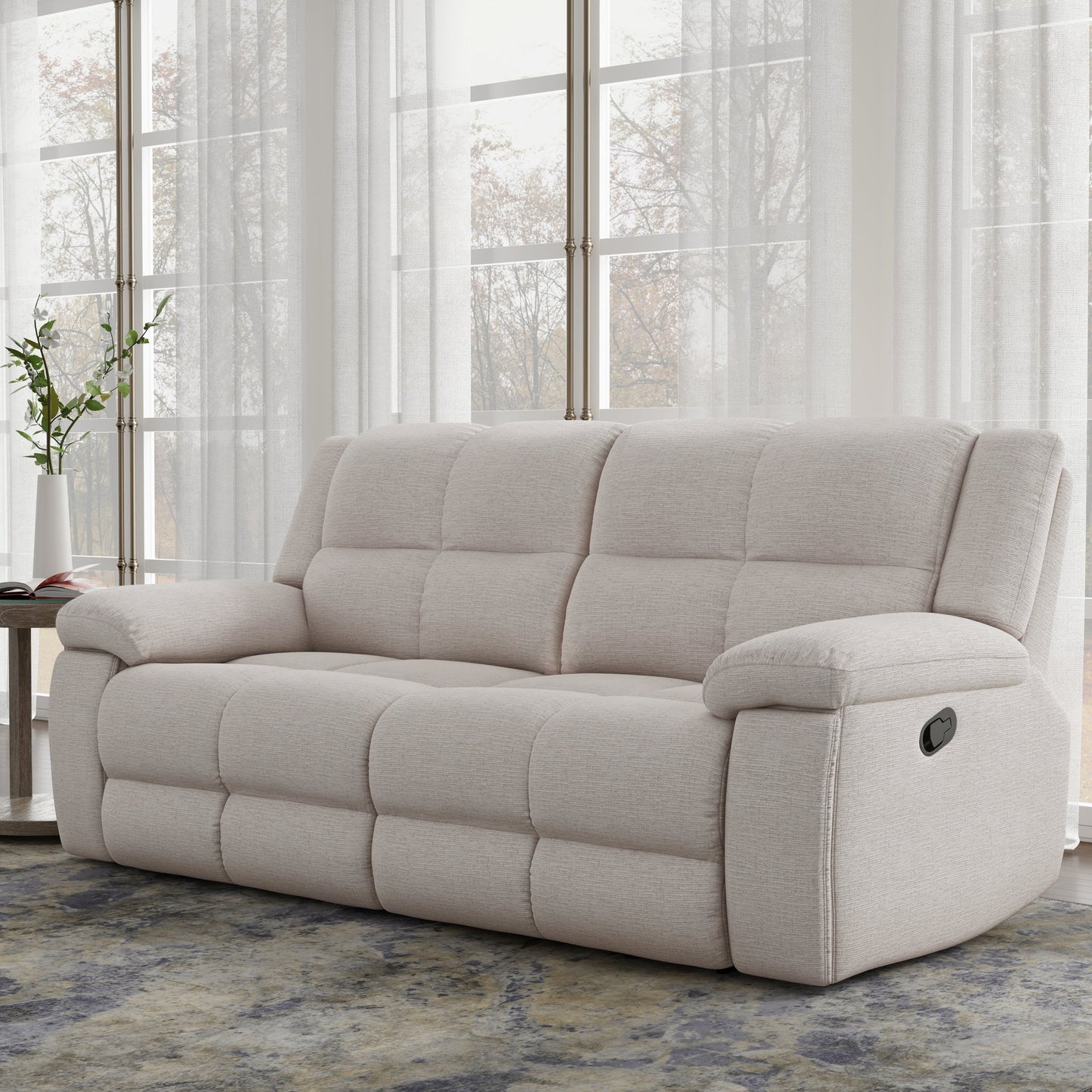 BUSTER - OPAL TAUPE MANUAL DUAL RECLINING SOFA