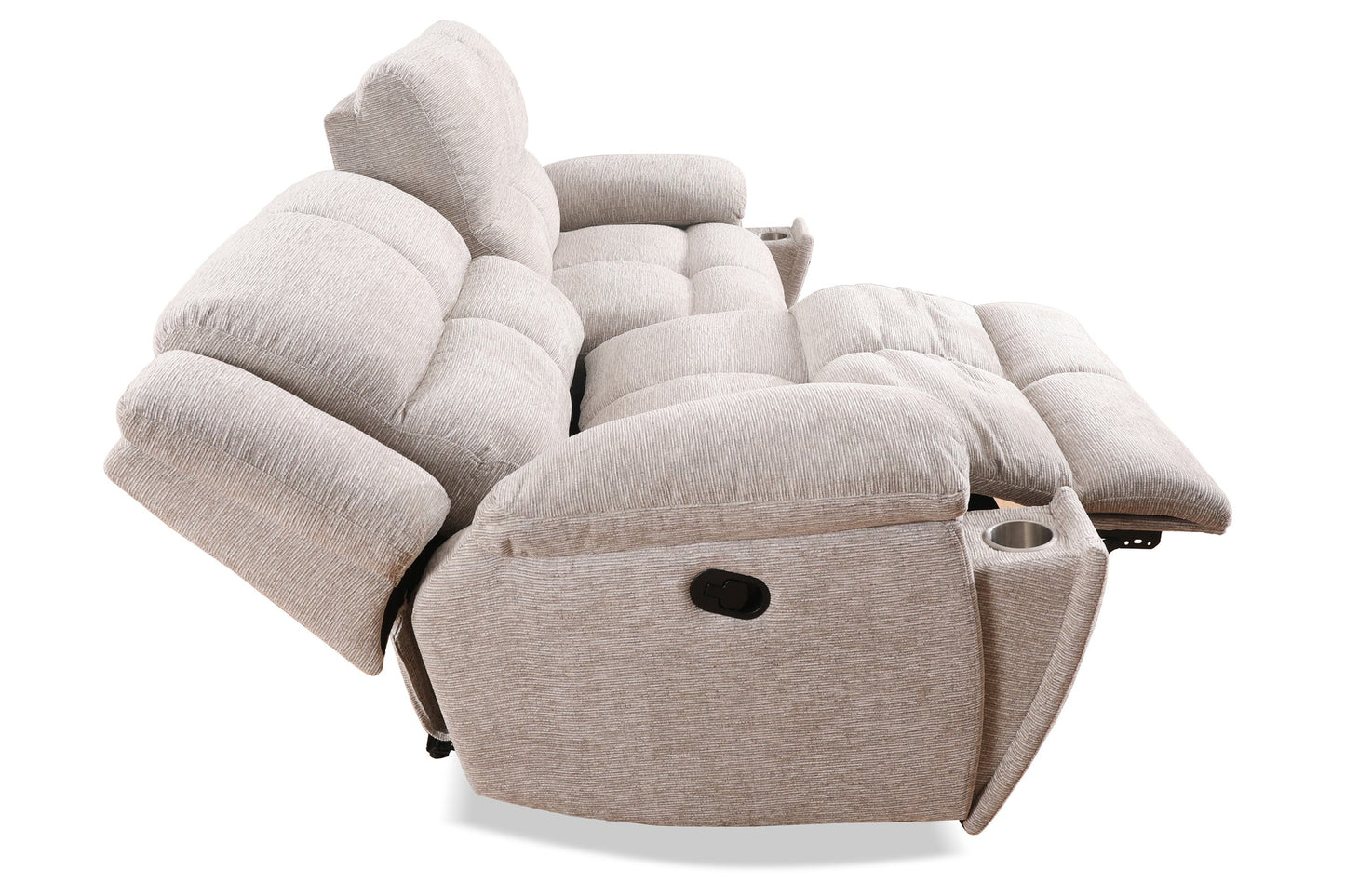 BUSTER - OPAL TAUPE MANUAL DUAL RECLINING SOFA