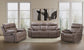 THEON - STOKES TOFFEE MANUAL SOFA WITH DROP DOWN TABLE