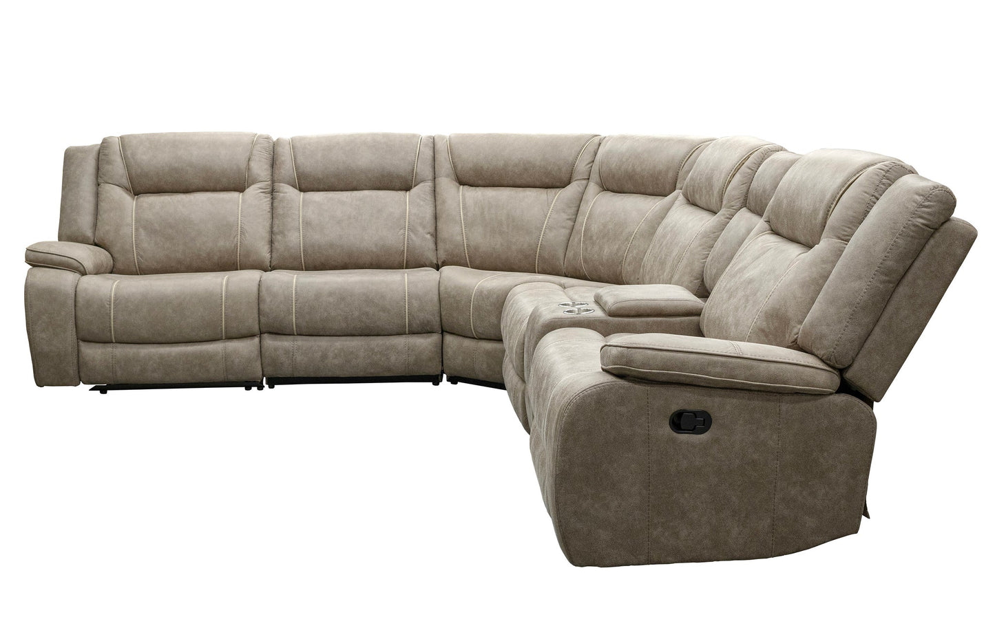 BLAKE - DESERT TAUPE 6PC MODULAR RECLINING SECTIONAL WITH CONSOLE