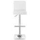 Bianca Upholstered Adjustable Bar Stools White and Chrome (Set of 2)