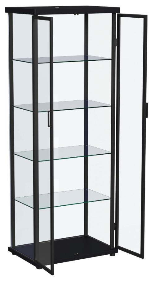 Aero 4-shelf Display Curio Cabinet with LED Lighting Black