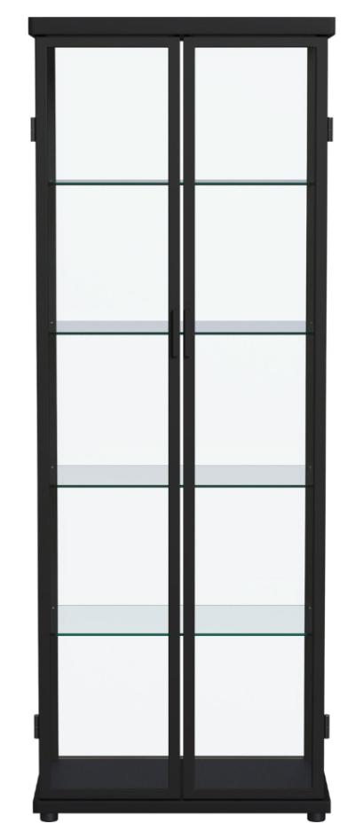 Aero 4-shelf Display Curio Cabinet with LED Lighting Black