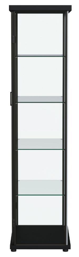 Aero 4-shelf Display Curio Cabinet with LED Lighting Black