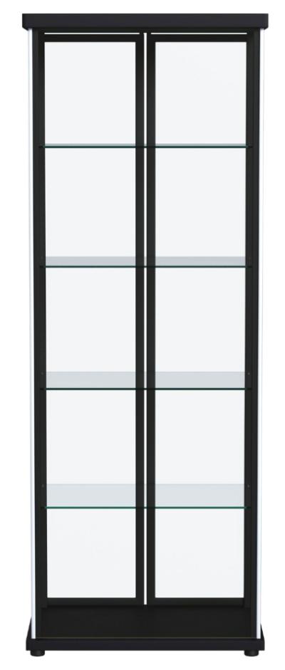 Aero 4-shelf Display Curio Cabinet with LED Lighting Black