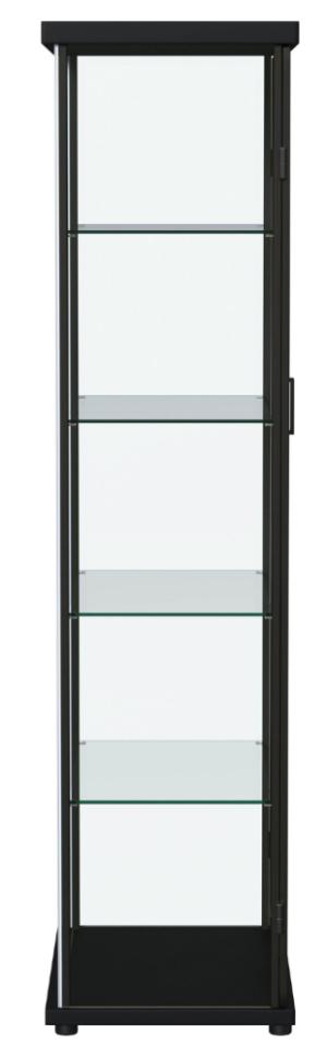 Aero 4-shelf Display Curio Cabinet with LED Lighting Black