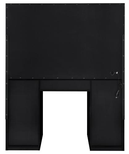 Acena 7-drawer Vanity Set with Lighting Black High Gloss
