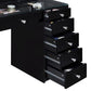 Acena 7-drawer Vanity Set with Lighting Black High Gloss