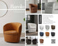 BAROLO - VINTAGE NAVY SWIVEL CLUB CHAIR
