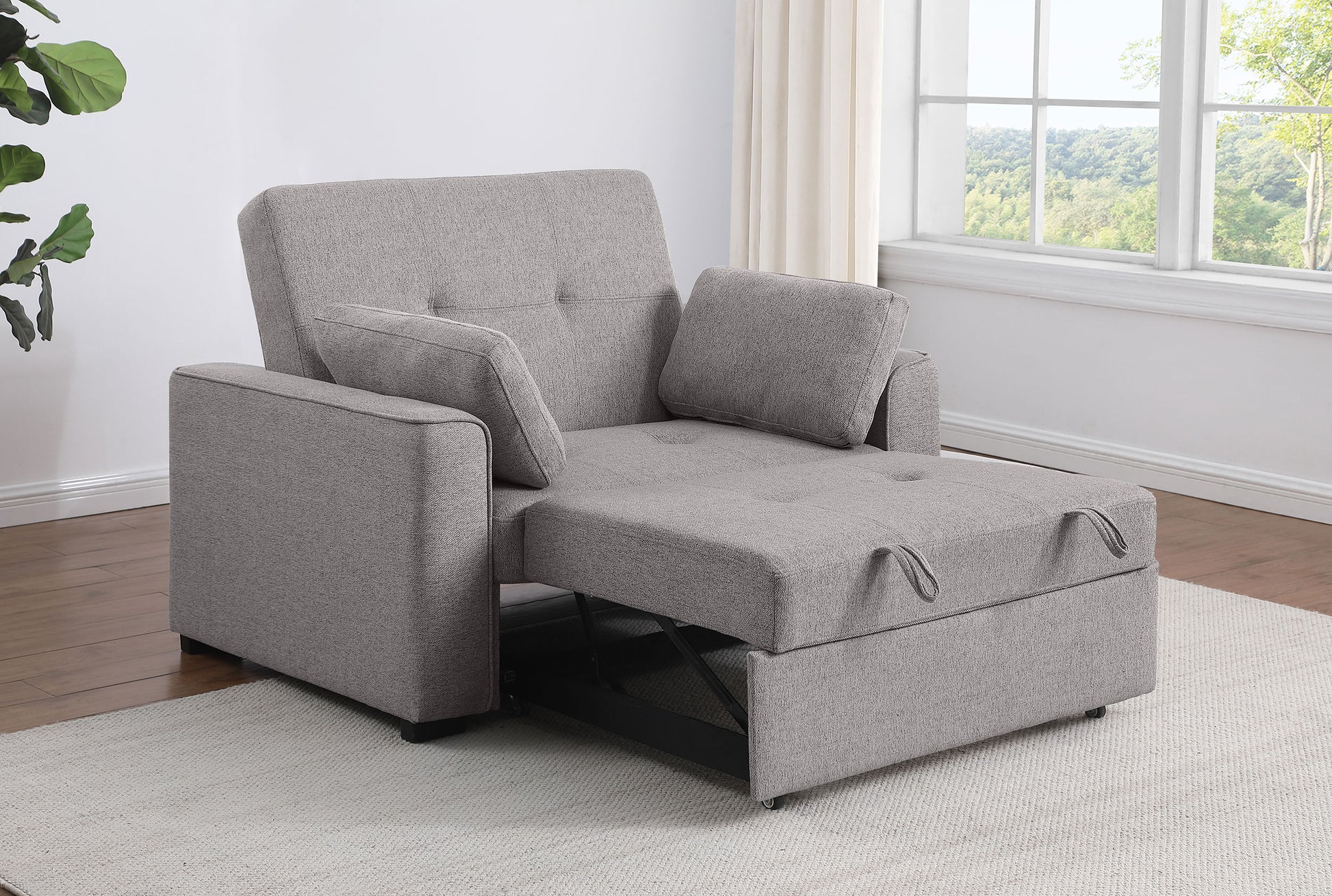 Edith Upholstered Convertible Sleeper Sofa Bed Grey Longstreet Living